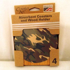CounterArt Coaster Set (4) Camouflage 4" round